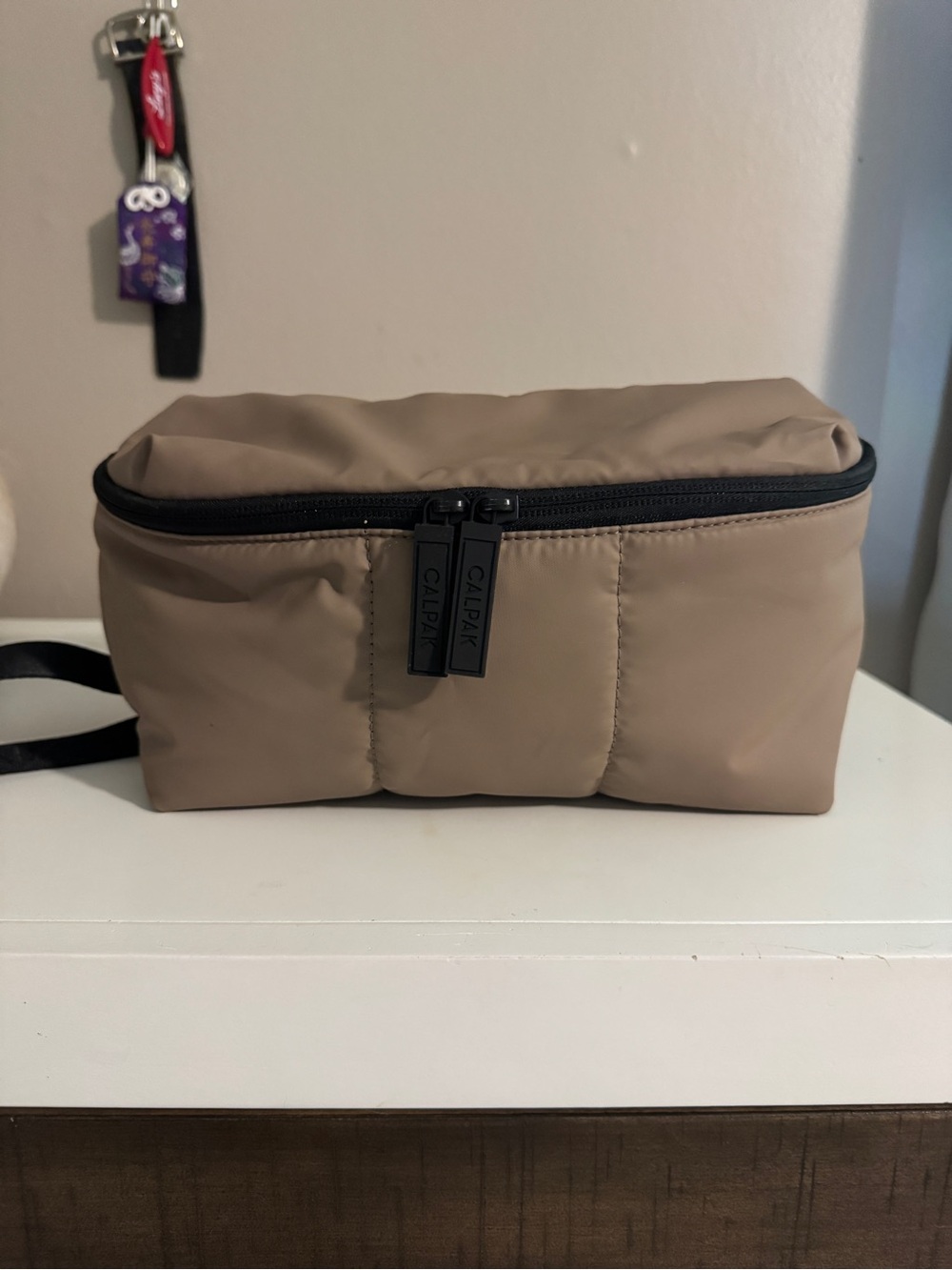 Calpak Taupe Menโs Travel Toiletry Bag